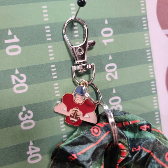 Football Themed Wristlet Keyring with a Football related charm attached !! - Picture 2 of 3